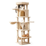 Cat Scratchers: i.Pet Cat Tree Tower 167cm Large Scratching Post Furniture Scratcher House Beige