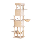 Cat Scratchers: i.Pet Cat Tree Tower 167cm Large Scratching Post Furniture Scratcher House Beige