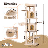 Cat Scratchers: i.Pet Cat Tree Tower 167cm Large Scratching Post Furniture Scratcher House Beige