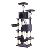 Cat Scratchers: i.Pet Cat Tree Tower 206cm Large Scratching Post Furniture Scratcher House Grey