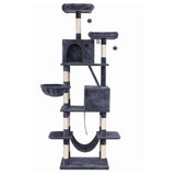 Cat Scratchers: i.Pet Cat Tree Tower 206cm Large Scratching Post Furniture Scratcher House Grey