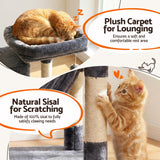 Cat Scratchers: i.Pet Cat Tree Tower 206cm Large Scratching Post Furniture Scratcher House Grey