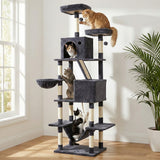 Cat Scratchers: i.Pet Cat Tree Tower 206cm Large Scratching Post Furniture Scratcher House Grey