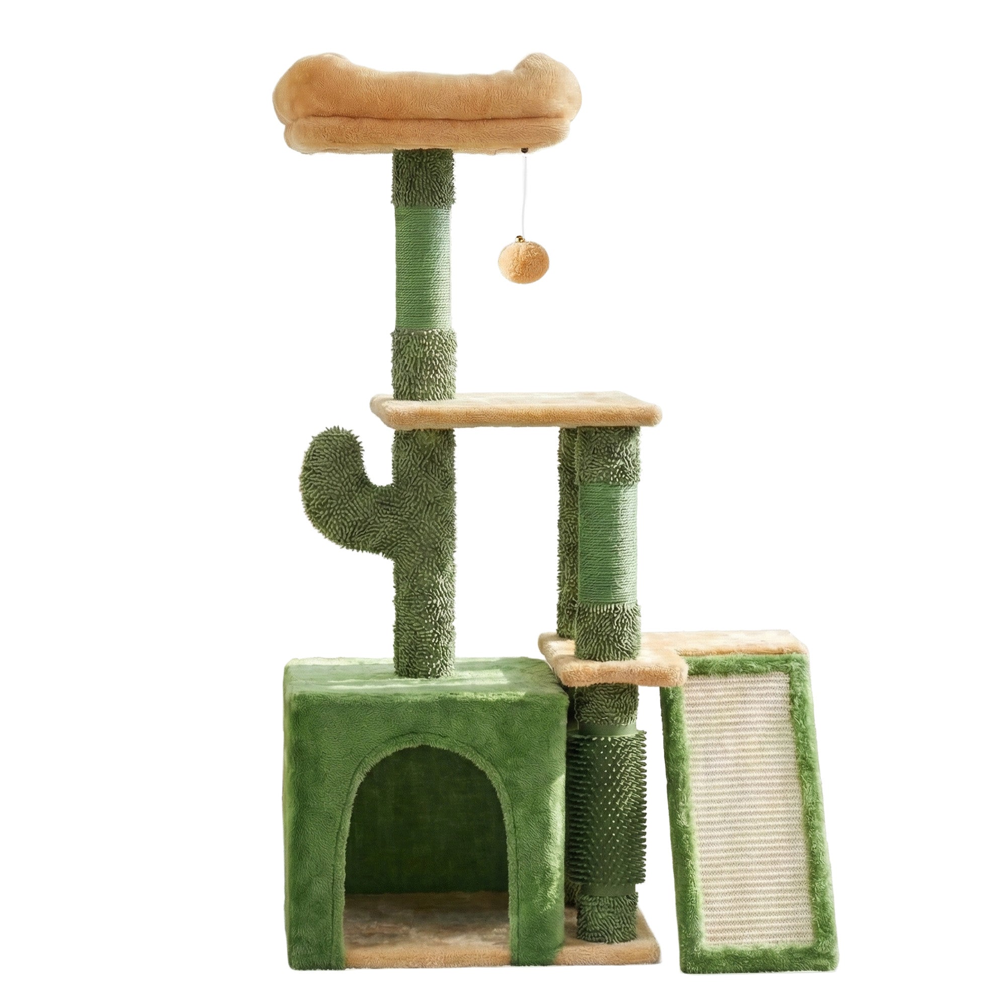 Cat Scratching Posts: i.Pet Cat Tree Tower 101cm Scratching Post Furniture Scratcher House Green
