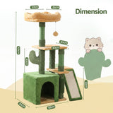 Cat Scratching Posts: i.Pet Cat Tree Tower 101cm Scratching Post Furniture Scratcher House Green