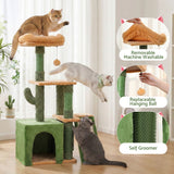 Cat Scratching Posts: i.Pet Cat Tree Tower 101cm Scratching Post Furniture Scratcher House Green