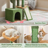 Cat Scratching Posts: i.Pet Cat Tree Tower 101cm Scratching Post Furniture Scratcher House Green