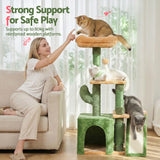 Cat Scratching Posts: i.Pet Cat Tree Tower 101cm Scratching Post Furniture Scratcher House Green
