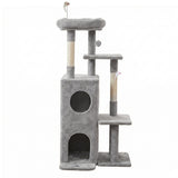 Cat Scratching Posts: i.Pet Cat Tree Tower 127cm Scratching Post Furniture Scratcher House Light Grey