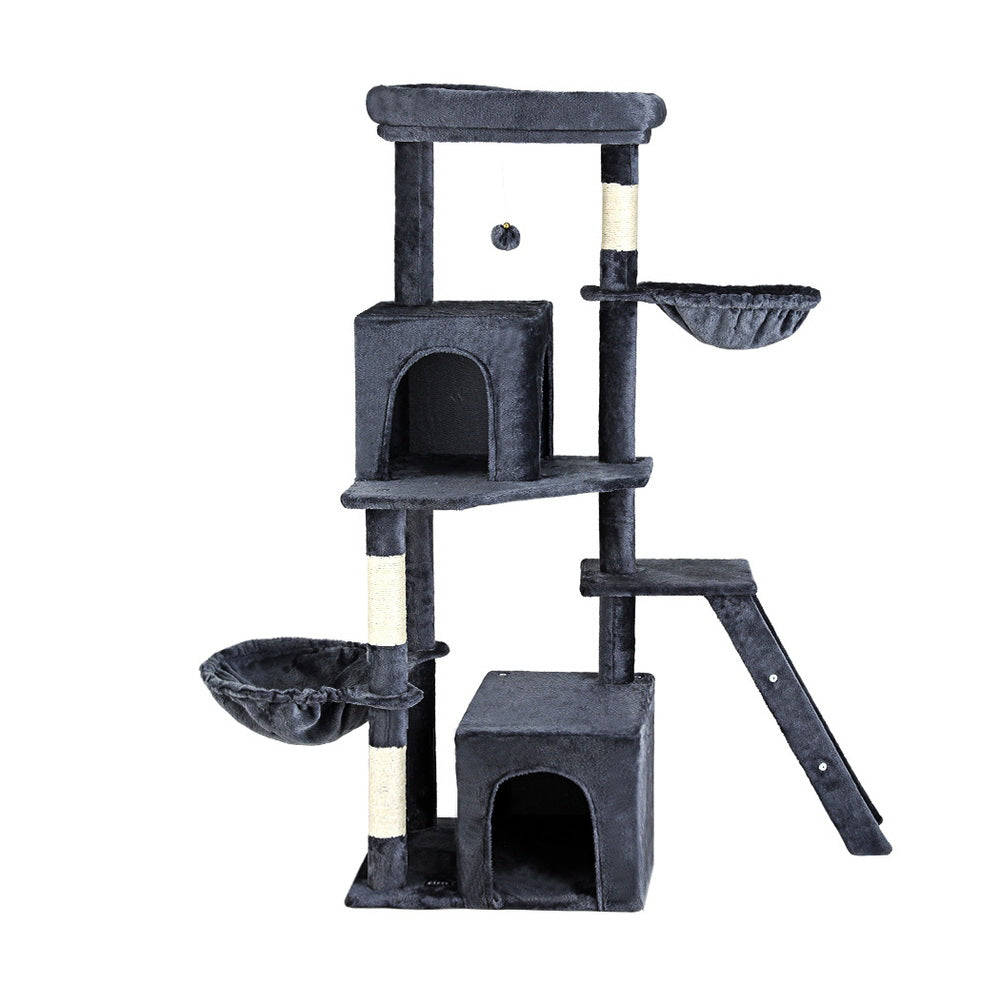 Cat Scratching Posts: i.Pet Cat Tree Tower Scratching Post Scratcher 138cm Trees Condo House Grey