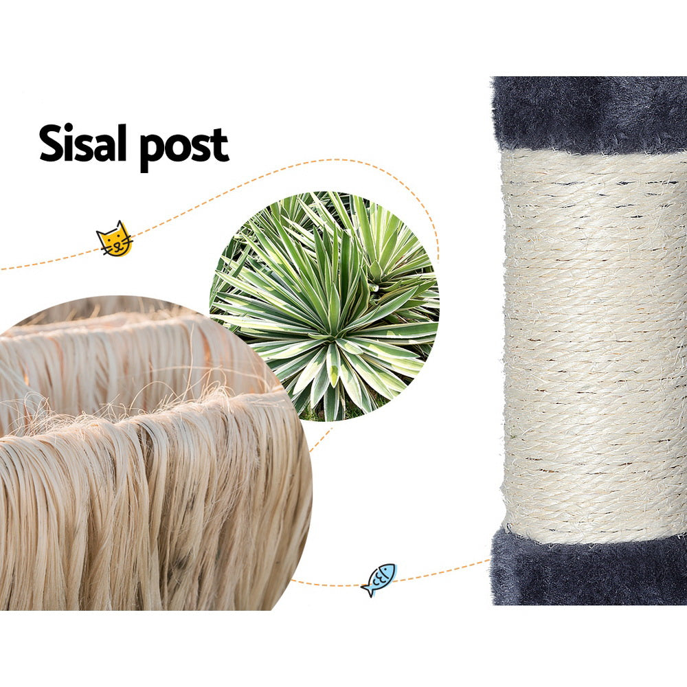 Cat Scratching Posts: i.Pet Cat Tree Tower Scratching Post Scratcher 138cm Trees Condo House Grey