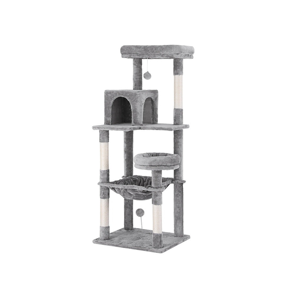 Cat Scratching Posts: i.Pet Cat Tree Tower Scratching Post Scratcher 143cm Condo House Trees Grey