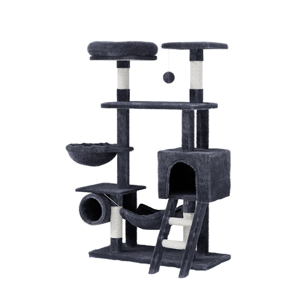 Cat Scratching Posts: i.Pet Cat Tree 144cm Tower Scratching Post Scratcher Wood Condo Toys House Bed
