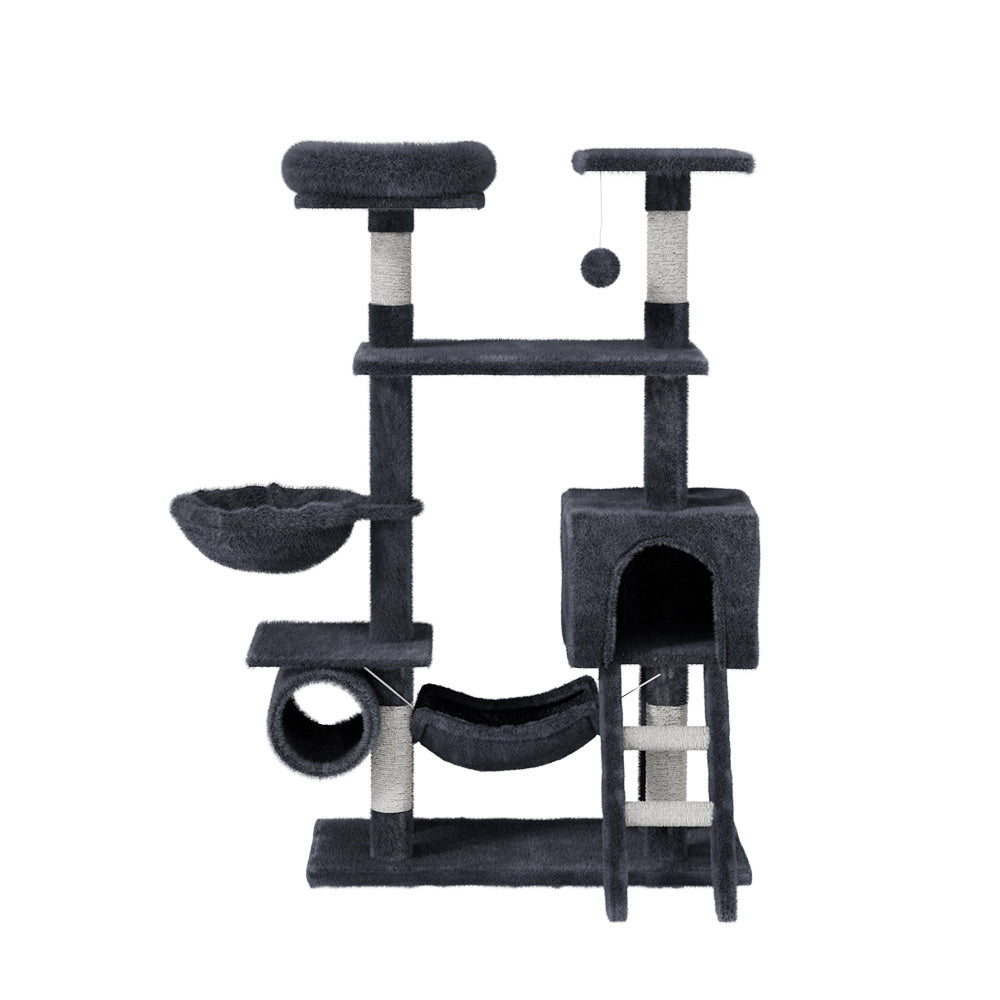 Cat Scratching Posts: i.Pet Cat Tree 144cm Tower Scratching Post Scratcher Wood Condo Toys House Bed