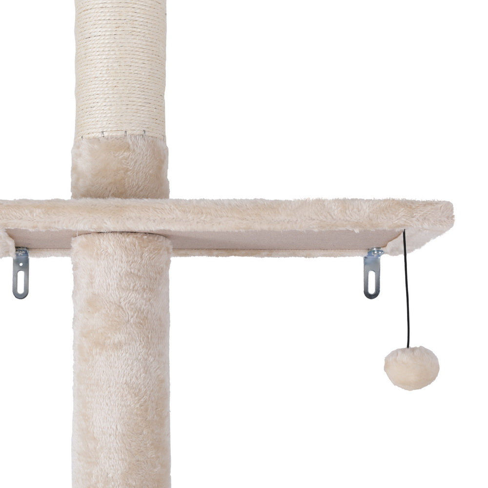 Cat Scratching Posts: i.Pet Cat Tree 290cm Tower Scratching Cats Post Scratcher Floor to Ceiling Bed