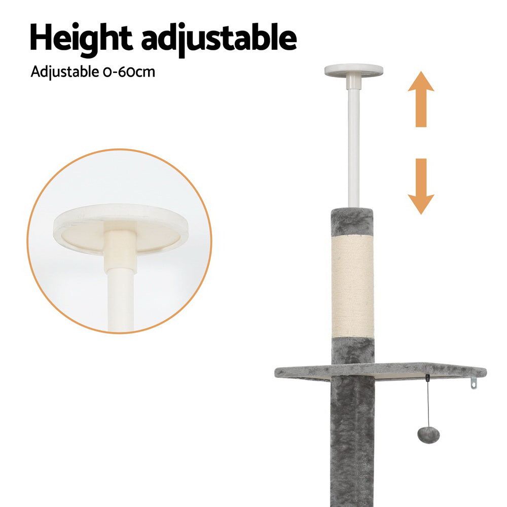 Cat Scratching Posts: i.Pet Cat Tree 290cm Tower Scratching Post Scratcher Floor to Ceiling Cats Bed