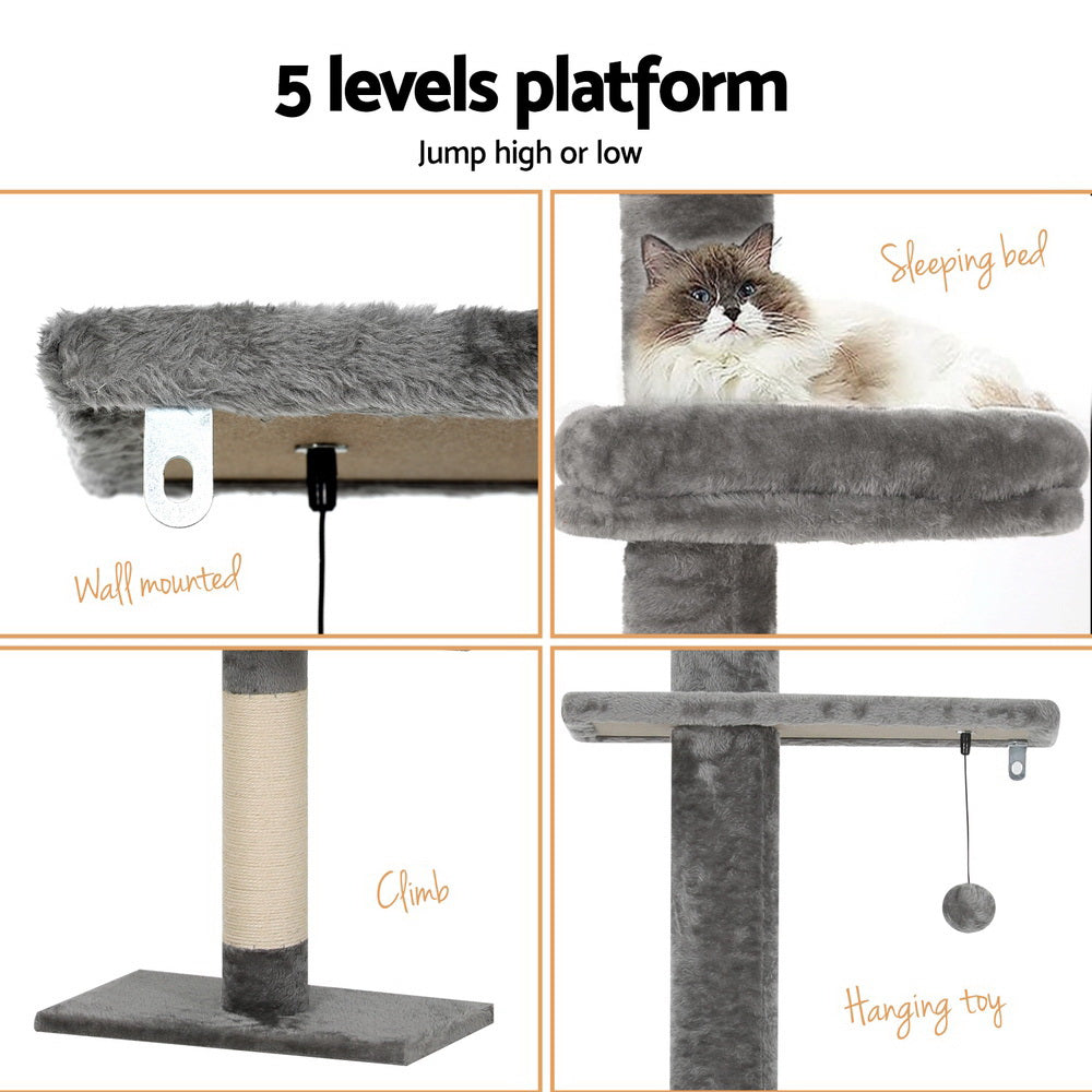 Cat Scratching Posts: i.Pet Cat Tree 290cm Tower Scratching Post Scratcher Floor to Ceiling Cats Bed