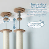 Cat Scratching Posts: i.Pet Cat Tree Tower Floor to Ceiling Scratching Post 270cm Beige