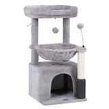 Cat Scratching Posts: i.Pet Cat Tree Tower 82cm Scratching Post Furniture Scratcher House Light Grey