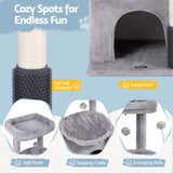 Cat Scratching Posts: i.Pet Cat Tree Tower 82cm Scratching Post Furniture Scratcher House Light Grey