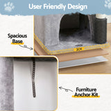 Cat Scratching Posts: i.Pet Cat Tree Tower 82cm Scratching Post Furniture Scratcher House Light Grey