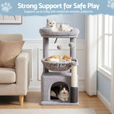 Cat Scratching Posts: i.Pet Cat Tree Tower 82cm Scratching Post Furniture Scratcher House Light Grey