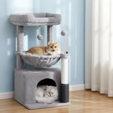 Cat Scratching Posts: i.Pet Cat Tree Tower 82cm Scratching Post Furniture Scratcher House Light Grey