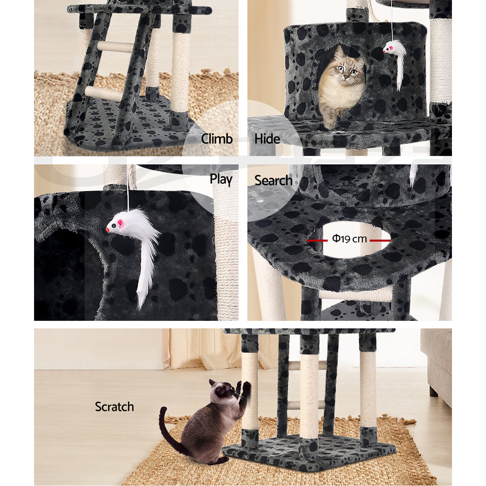 Cat Scratching Posts: i.Pet Cat Tree 120cm Tower Scratching Post Scratcher Trees Bed Wood Condo Toys Bed