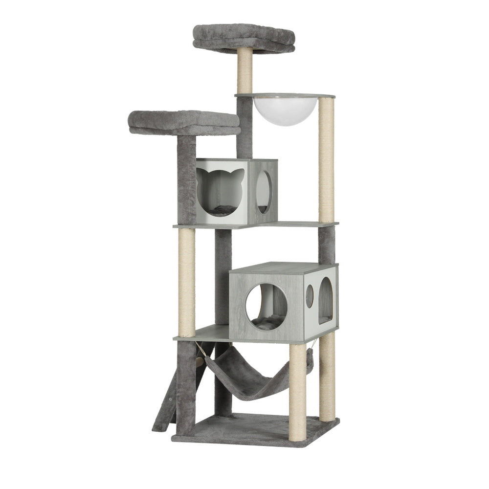 Cat Scratching Posts: i.Pet Cat Tree 178cm Tower Scratching Post Scratcher Wood Bed Condo House Wooden Ladder