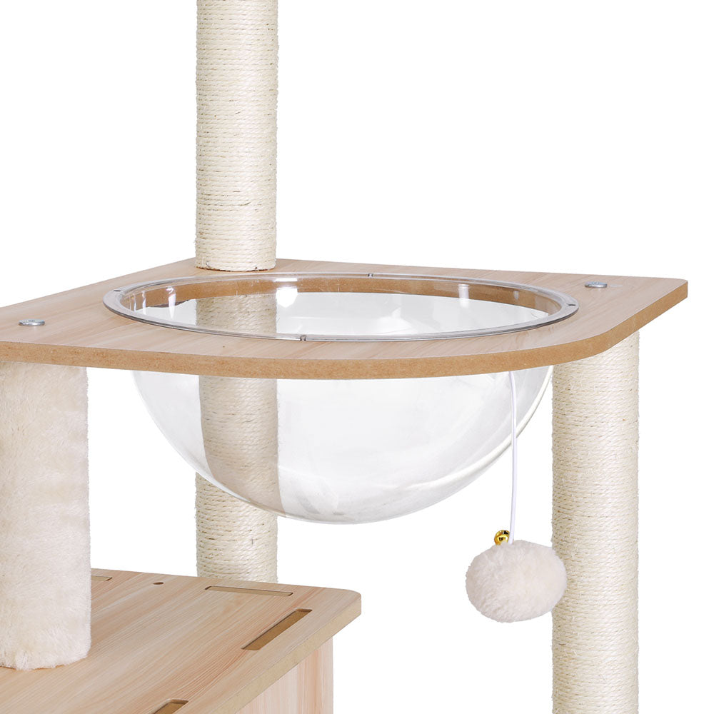Cat Furniture: i.Pet Cat Tree Tower Scratching Post Scratcher 142cm Wood Bed Condo House