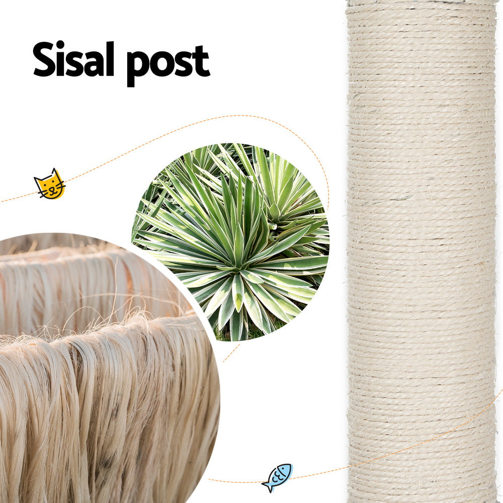 Cat Furniture: i.Pet Cat Tree Tower Scratching Post Scratcher 142cm Wood Bed Condo House