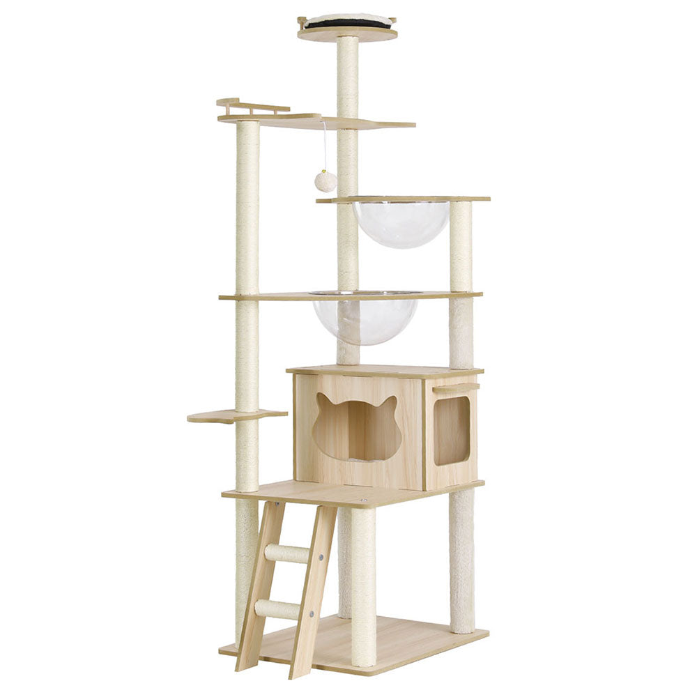 Cat Scratching Posts: i.Pet Cat Tree Tower Scratching Post Scratcher 174cm Wood Bed Condo House Ladder