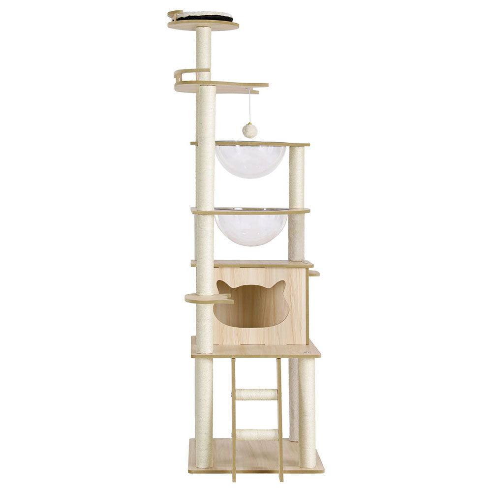 Cat Scratching Posts: i.Pet Cat Tree Tower Scratching Post Scratcher 174cm Wood Bed Condo House Ladder