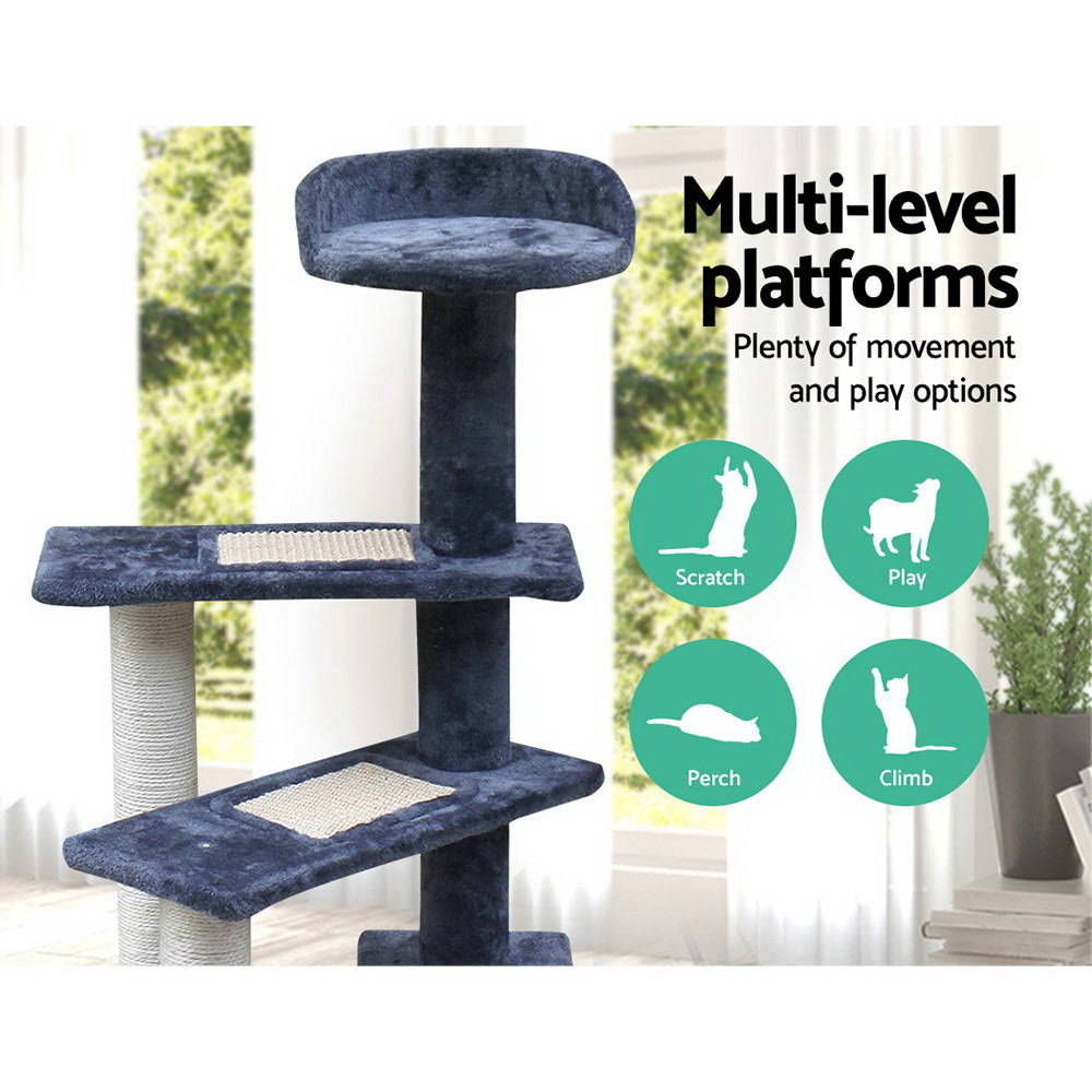 Cat Scratching Posts: i.Pet Cat Tree 100cm Scratching Post Scratcher Tower Wood Condo House Trees Bed