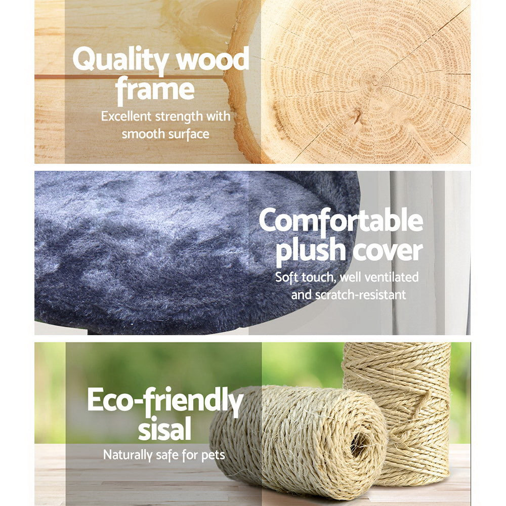 Cat Scratching Posts: i.Pet Cat Tree 100cm Scratching Post Scratcher Tower Wood Condo House Trees Bed