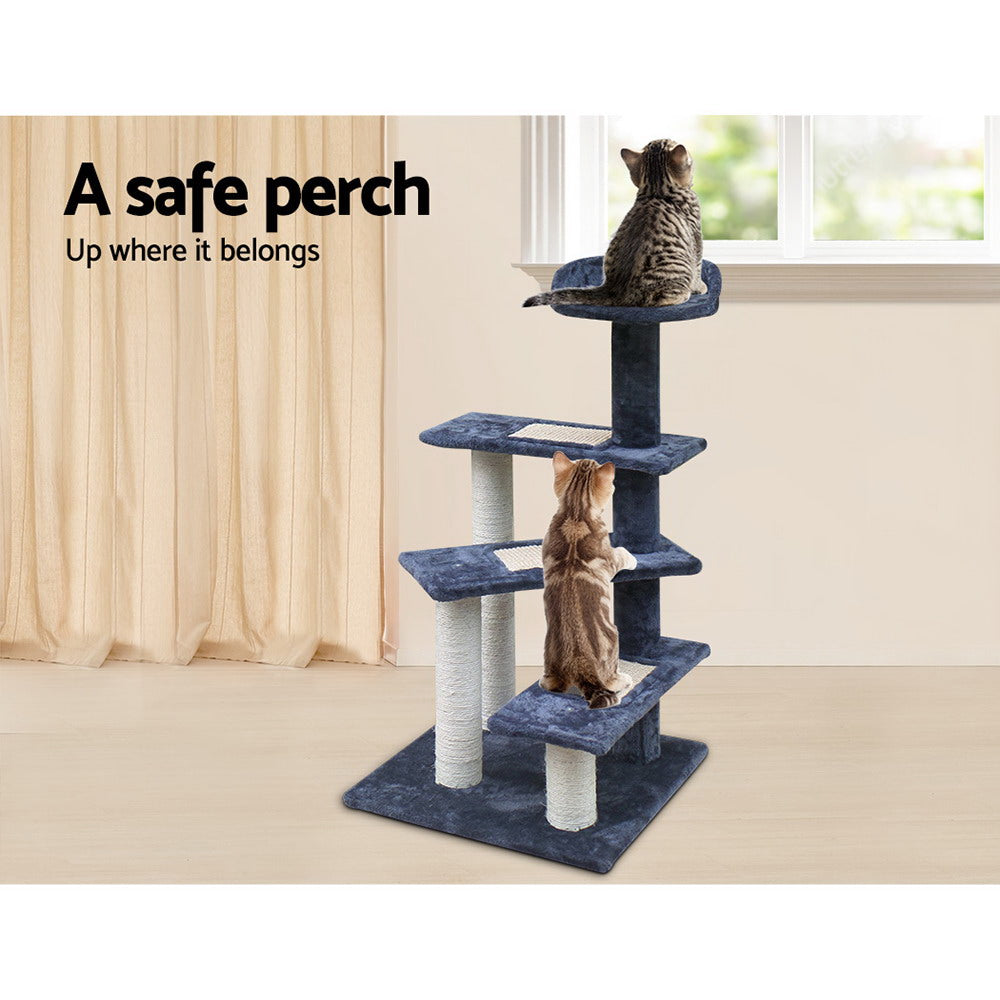Cat Scratching Posts: i.Pet Cat Tree 100cm Scratching Post Scratcher Tower Wood Condo House Trees Bed