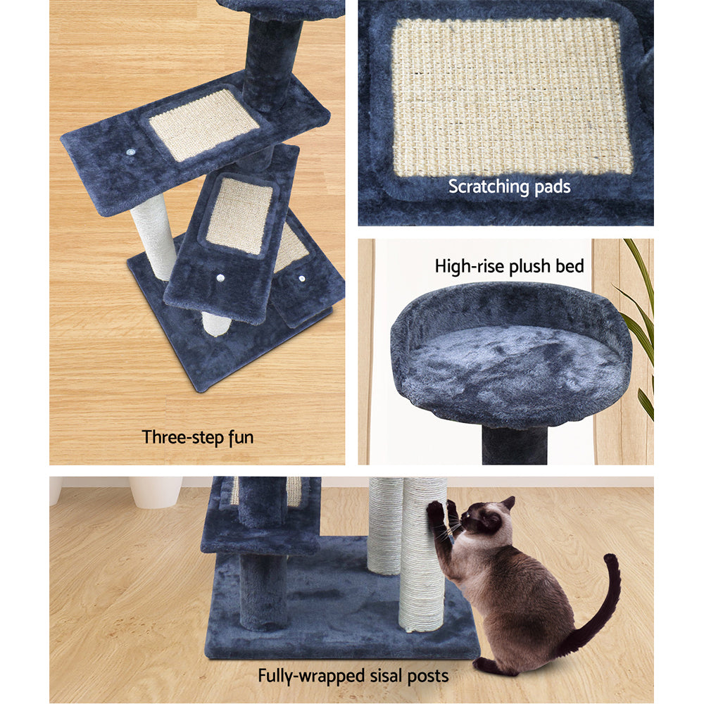 Cat Scratching Posts: i.Pet Cat Tree 100cm Scratching Post Scratcher Tower Wood Condo House Trees Bed