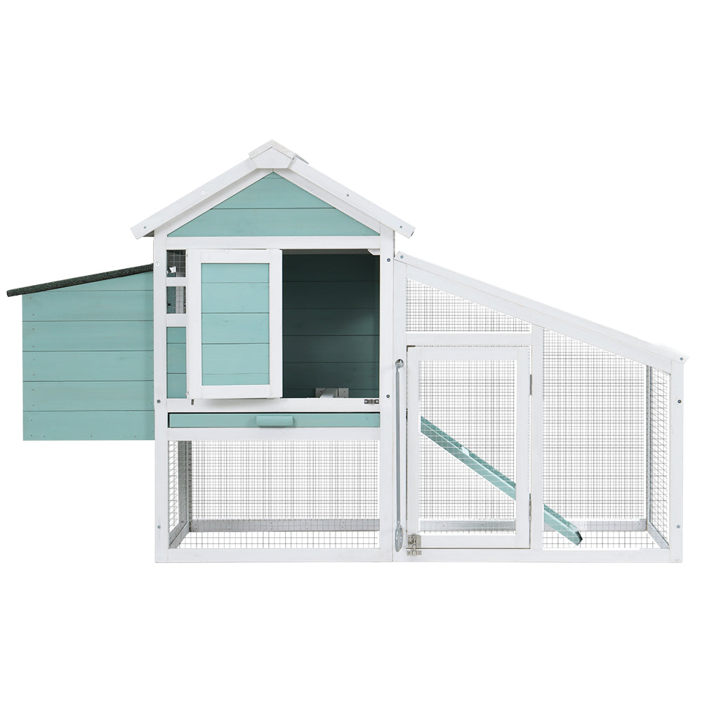 Small Animal Habitats & Cages: i.Pet Chicken Coop Rabbit Hutch 150cm x 60cm x 93cm Large Chicken Coop House Run Cage Wooden