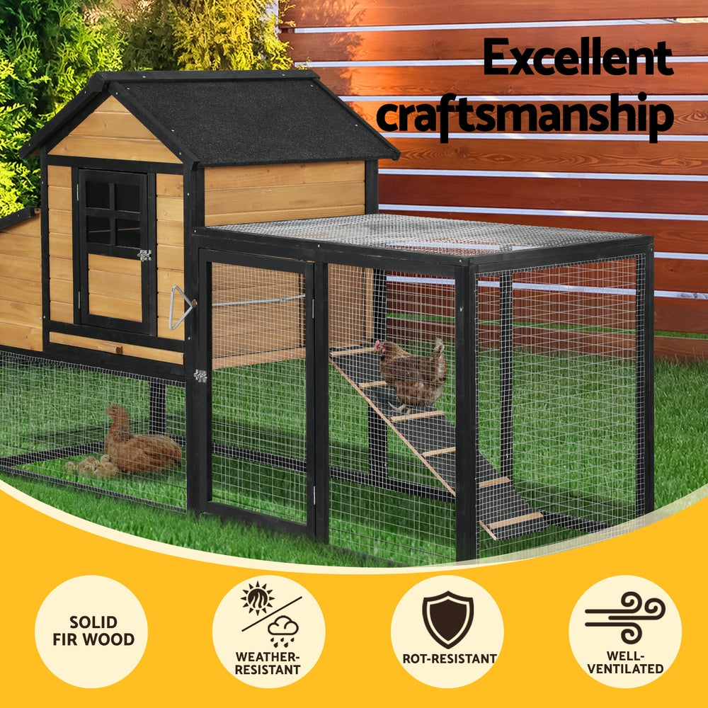 Small Animal Habitats & Cages: i.Pet Chicken Coop Rabbit Hutch Extra Large Wooden Run Cage Bunny House Outdoor