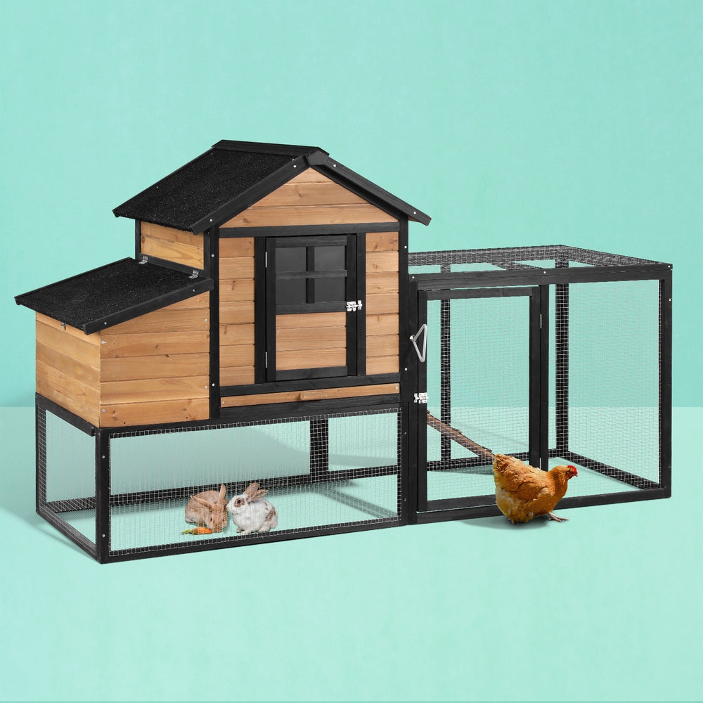 Small Animal Habitats & Cages: i.Pet Chicken Coop Rabbit Hutch Extra Large Wooden Run Cage Bunny House Outdoor