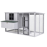 i.Pet Chicken Coop 219cm Rabbit Hutch Poultry Cage Outdoor Enclosure Wood