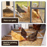 i.Pet Chicken Coop 219cm Rabbit Hutch Poultry Cage Outdoor Enclosure Wood