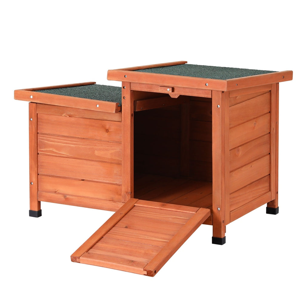 Small Animal Habitats & Cages: i.Pet Outdoor Cat House Rabbit Hutch Wooden Shelter Indoor Cat House Outdoor Condo Small Enclosure