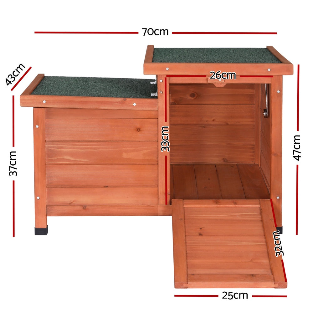 Small Animal Habitats & Cages: i.Pet Outdoor Cat House Rabbit Hutch Wooden Shelter Indoor Cat House Outdoor Condo Small Enclosure