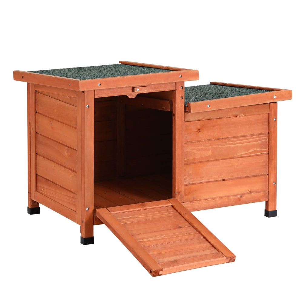 Small Animal Habitats & Cages: i.Pet Outdoor Cat House Rabbit Hutch Wooden Shelter Indoor Cat House Outdoor Condo Small Enclosure