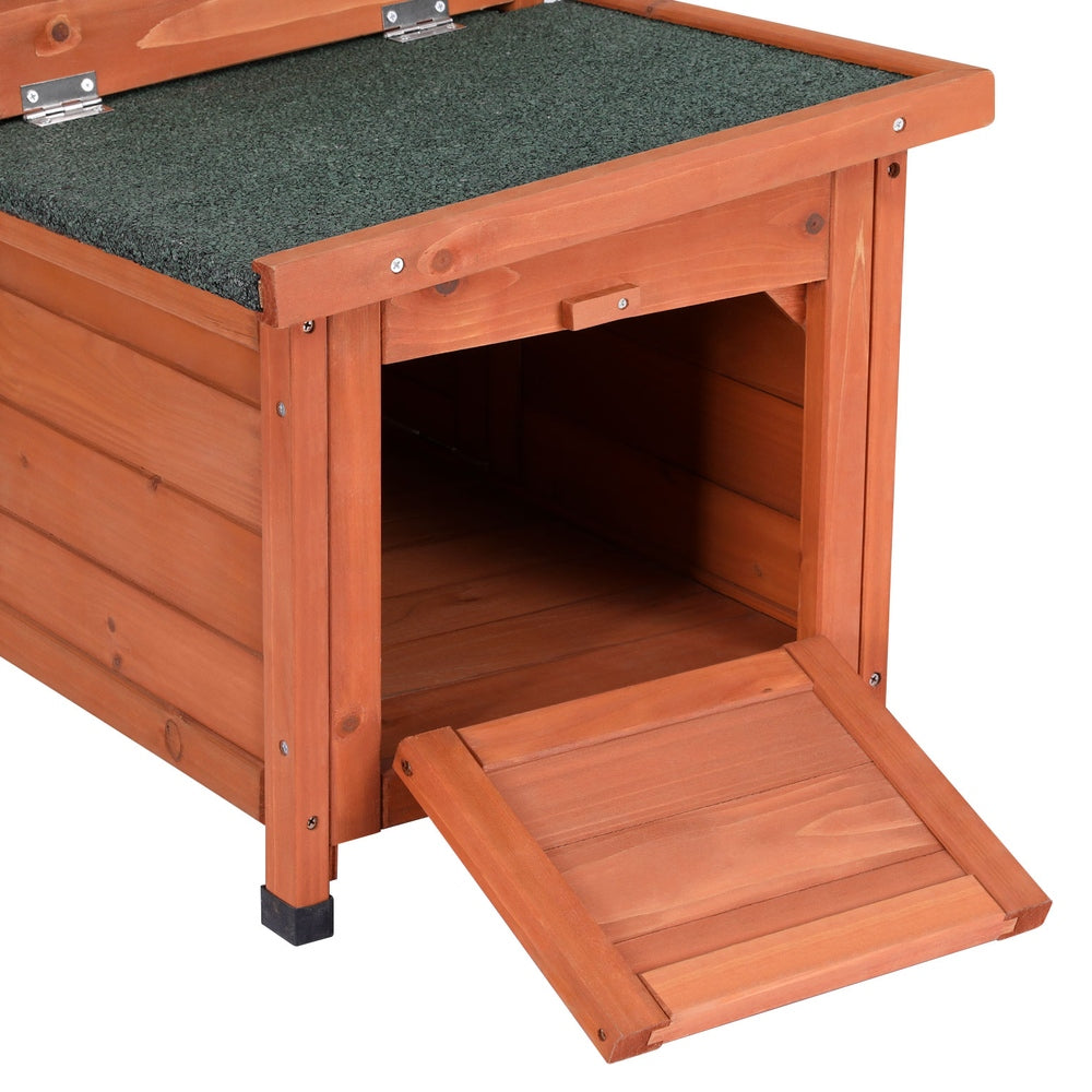 Small Animal Habitats & Cages: i.Pet Outdoor Cat House Rabbit Hutch Wooden Shelter Indoor Cat House Outdoor Condo Small Enclosure