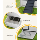 i.Pet Chicken Coop Rabbit Hutch 166cm x 120cm x 112cm Large Chicken Coop House Run Cage Wooden