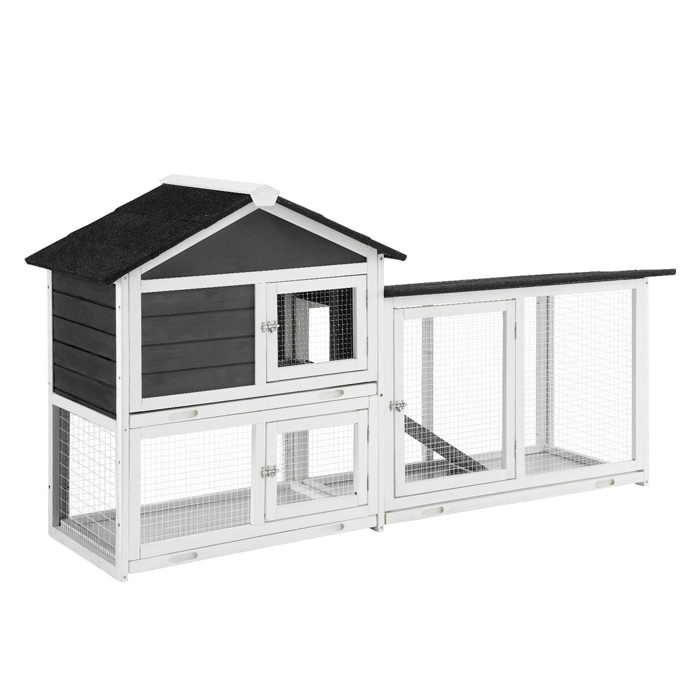 Small Animal Habitats & Cages: i.Pet Chicken Coop Rabbit Hutch Extra Large Wooden Run Cage House With Run Cage