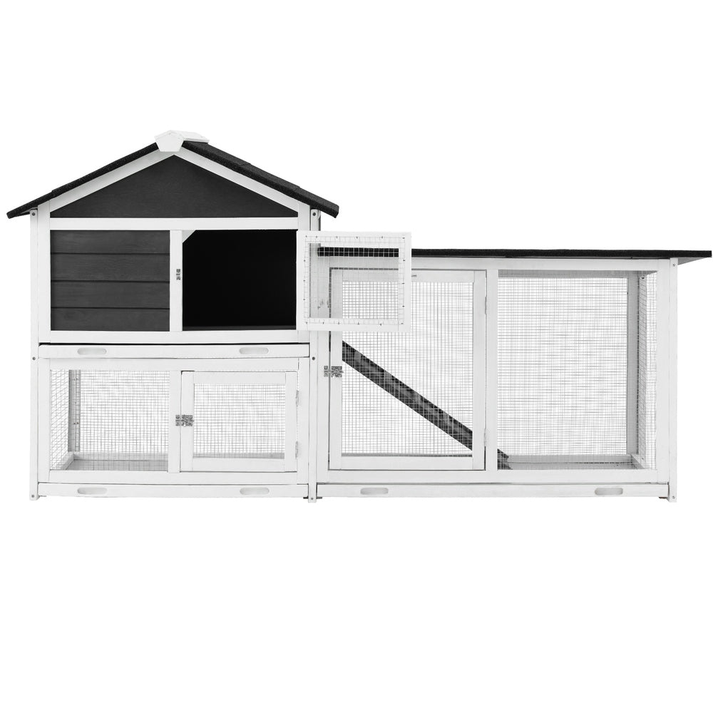 Small Animal Habitats & Cages: i.Pet Chicken Coop Rabbit Hutch Extra Large Wooden Run Cage House With Run Cage