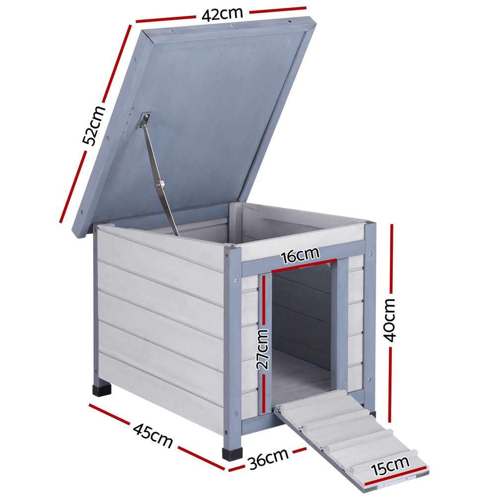 Small Animal Habitats & Cages: i.Pet Outdoor Cat House Rabbit Hutch Wooden Shelter Condo Small Enclosure Indoor Cat House Outdoor